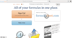 Desktop Screenshot of formulasheet.com