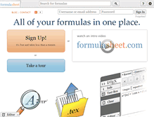 Tablet Screenshot of formulasheet.com